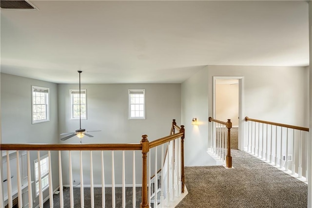 hallway featuring carpet