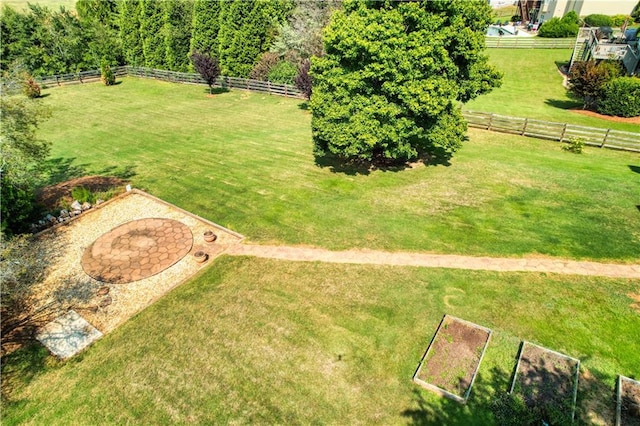 aerial view with a rural view