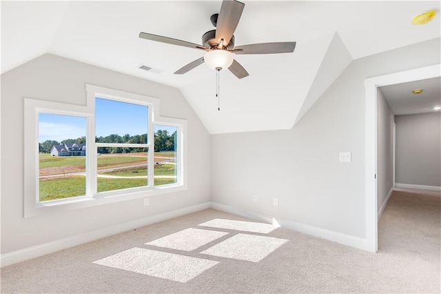 101 Red Oak Ln, Carrollton, GA 30116 - additional living space featuring lofted ceiling, ceiling fan, carpet flooring, and baseboards