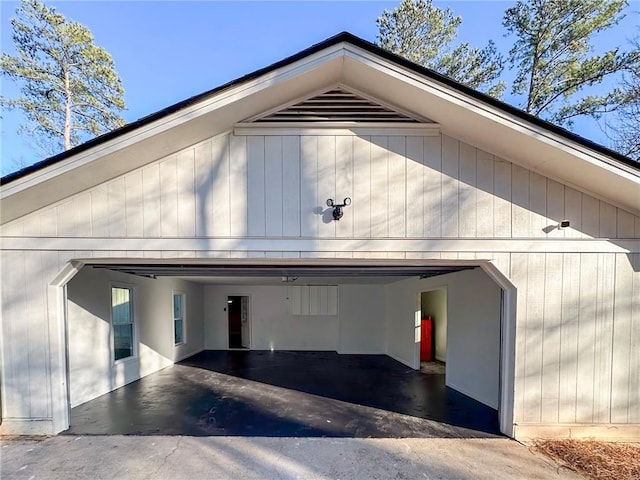 view of garage