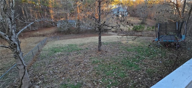 view of yard featuring a trampoline