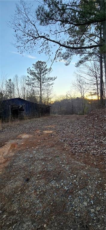 view of yard at dusk