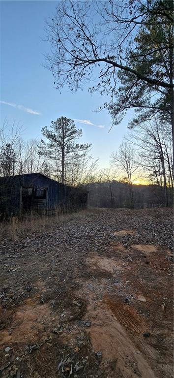 view of yard at dusk