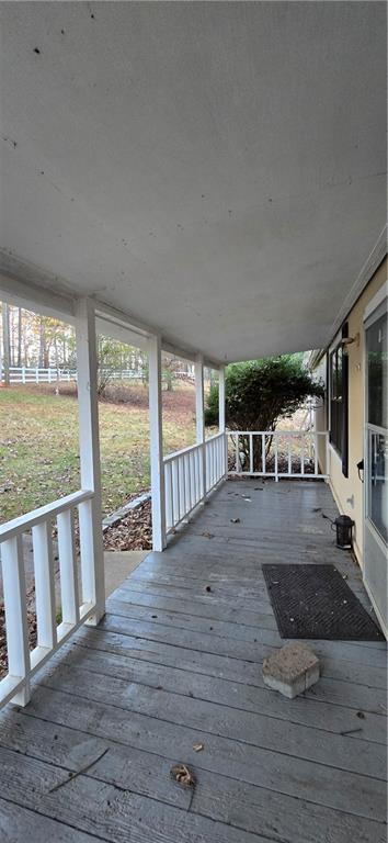 deck with covered porch