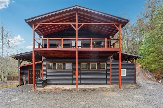 exterior space featuring a wooden deck