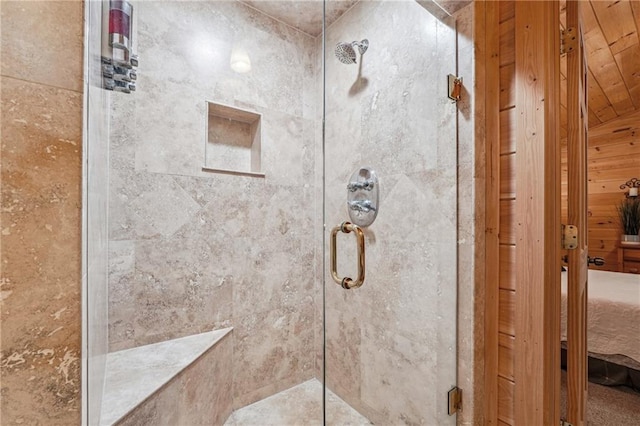 bathroom with an enclosed shower