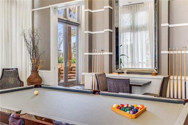 game room with pool table