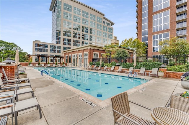 view of pool with a patio