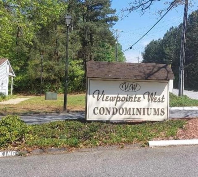 view of community sign