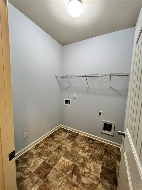 laundry area with hookup for an electric dryer and hookup for a washing machine