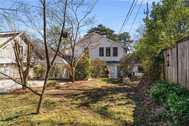 view of yard with fence