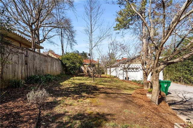 view of yard with fence