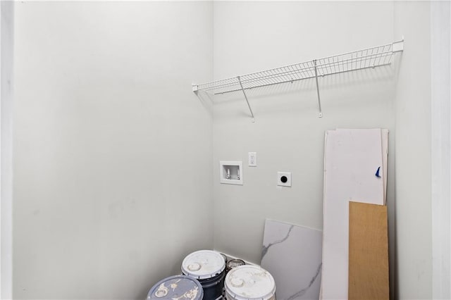 washroom with washer hookup and hookup for an electric dryer