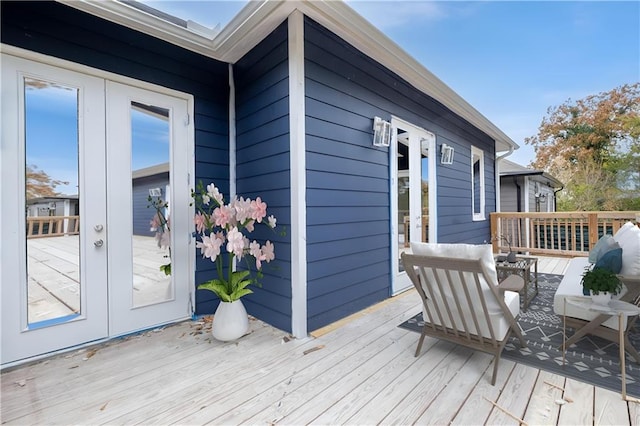 deck featuring french doors