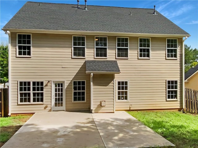 rear view of property with a patio