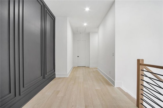 corridor featuring light wood-type flooring