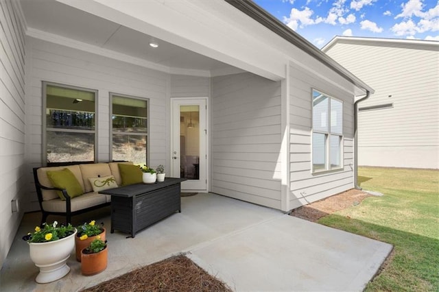 view of patio featuring outdoor lounge area