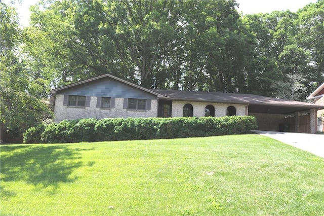4747 Darlene Way, Tucker, GA 30084 - ranch-style home with a carport, a front lawn, driveway, and brick siding