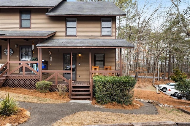 view of front of home featuring covered porch