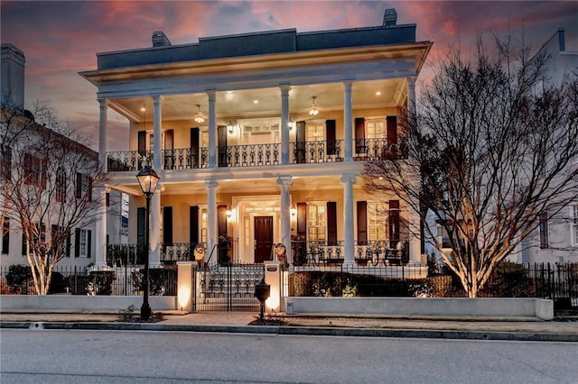 exterior space with a balcony