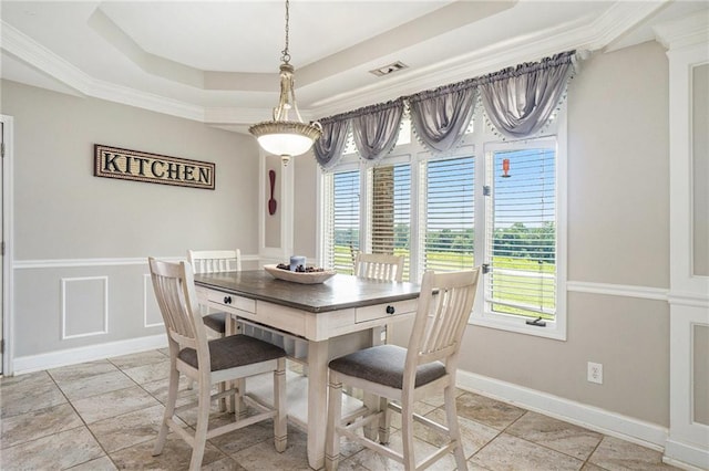 231 Gordon Rd, Cedartown, GA 30125 - dining room with crown molding and a raised ceiling