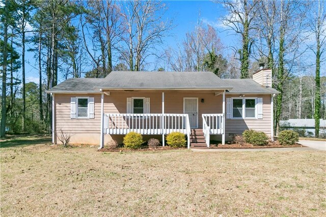 37 Indian Hills Ct, Dallas, GA 30157 - view of front of property featuring a porch, a chimney, and a front lawn
