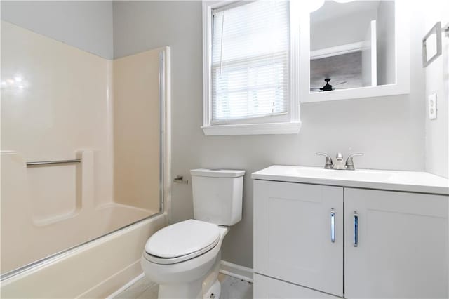 37 Indian Hills Ct, Dallas, GA 30157 - bathroom with ceiling fan, bathing tub / shower combination, vanity, and toilet