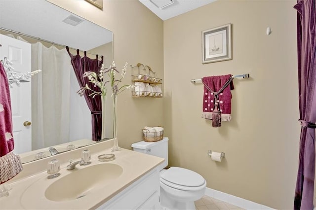 5891 Ranger Ct, Peachtree Corners, GA 30092 - bathroom featuring toilet, tile patterned flooring, and vanity