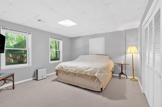 5891 Ranger Ct, Peachtree Corners, GA 30092 - bedroom with carpet floors, baseboards, and a paneled ceiling