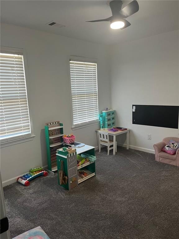 162 Camden Woods Dr, Dallas, GA 30157 - game room featuring carpet flooring and ceiling fan