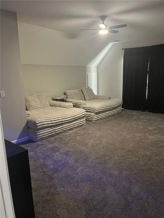 162 Camden Woods Dr, Dallas, GA 30157 - carpeted bedroom featuring lofted ceiling and ceiling fan