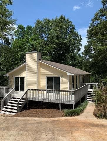 view of front of house with a deck