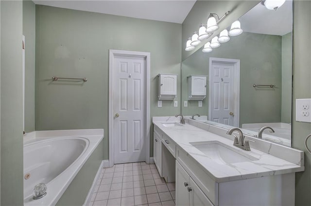 27 Planters Dr NW, Cartersville, GA 30120 - full bath with double vanity, tile patterned floors, a bath, and baseboards