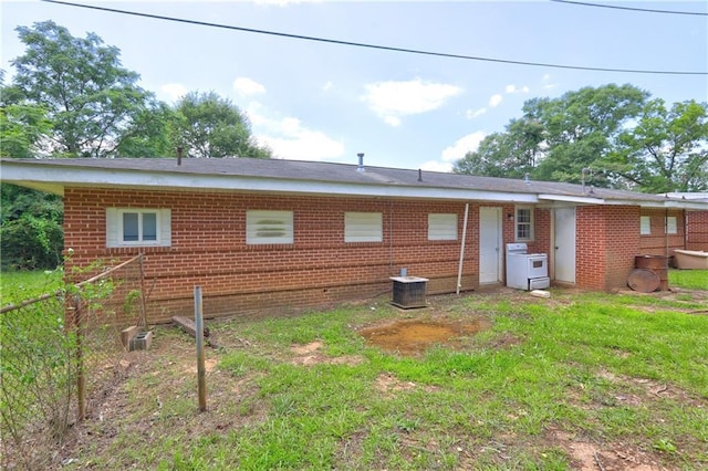 3494 Ga Highway 85 E, Manchester, GA 31816 - rear view of house with brick siding and central air condition unit