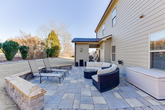 view of patio with an outdoor living space