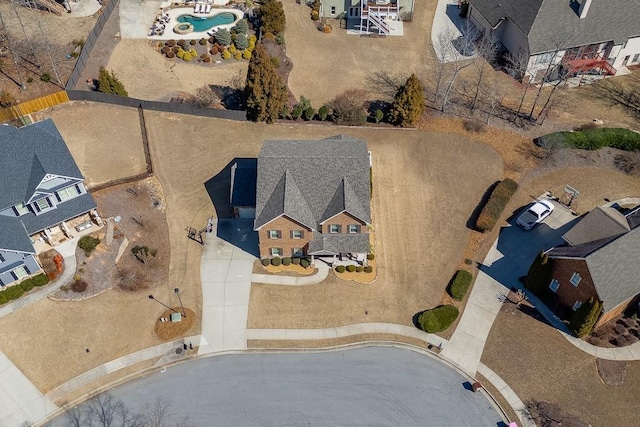 drone / aerial view featuring a residential view