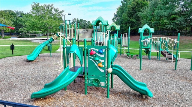 view of playground featuring a yard