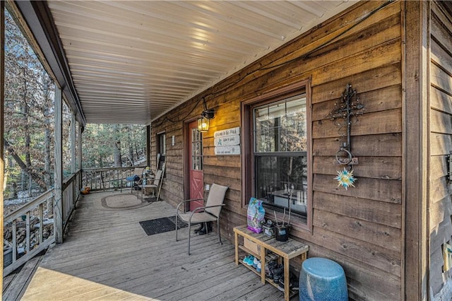 wooden deck with a porch