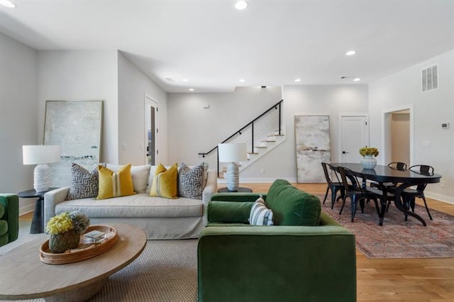 living room featuring hardwood / wood-style flooring