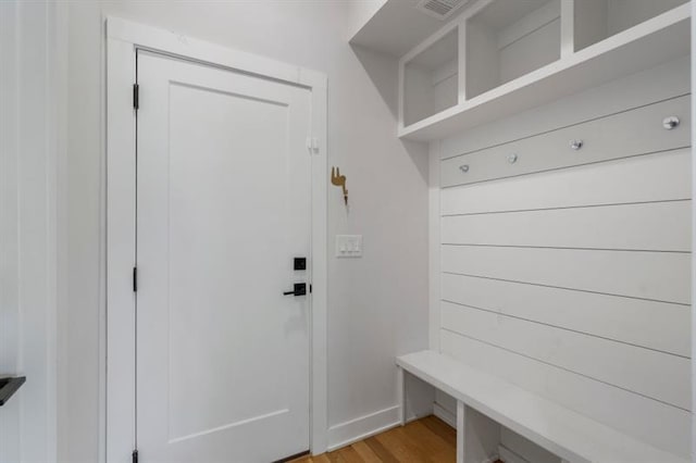 mudroom featuring light hardwood / wood-style floors