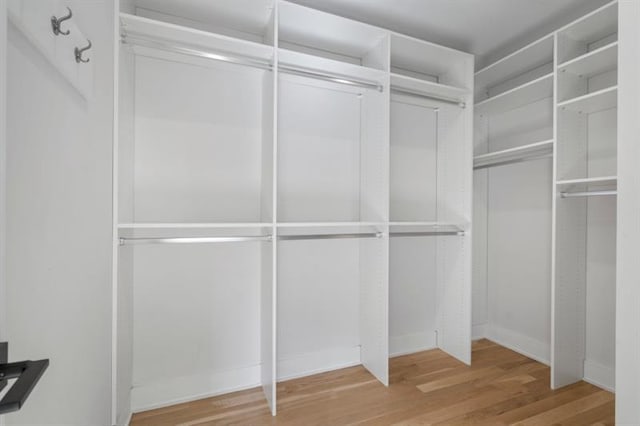 walk in closet featuring hardwood / wood-style floors