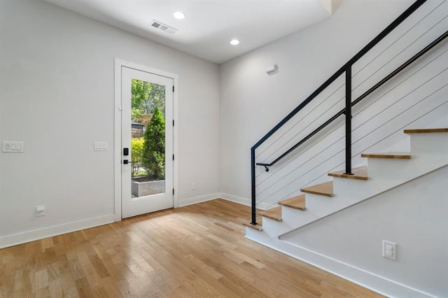 entrance foyer featuring light hardwood / wood-style flooring