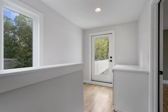 doorway featuring light hardwood / wood-style flooring