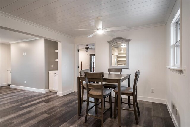 unfurnished living room featuring crown molding and dark hardwood / wood-style floors