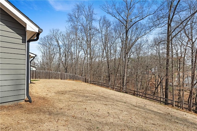 view of yard featuring fence