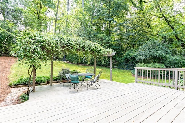 2197 Fairway Cir NE, Brookhaven, GA 30319 - wooden terrace featuring outdoor dining space