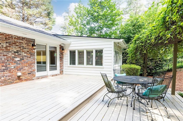 2197 Fairway Cir NE, Brookhaven, GA 30319 - wooden terrace with outdoor dining space
