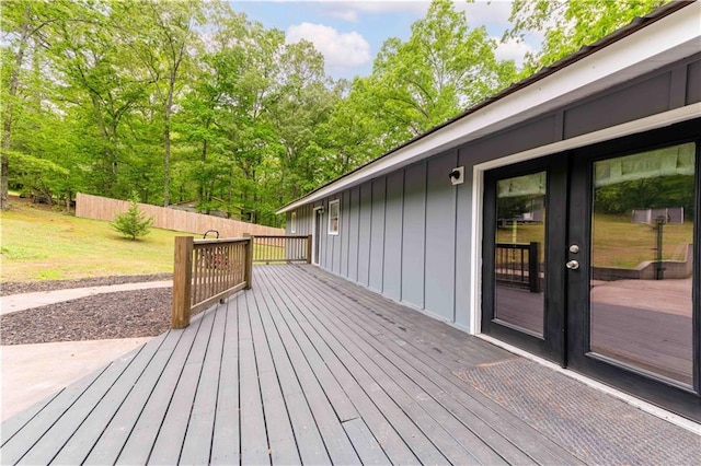 wooden terrace with fence