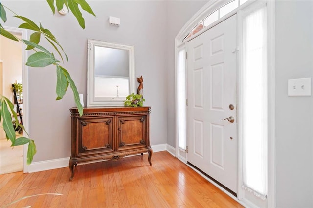 entrance foyer with light wood-type flooring