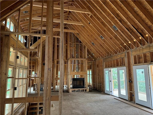 misc room with vaulted ceiling